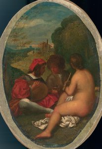 ティツィアーノ後のルコンサートシャンペトル 作： William Etty